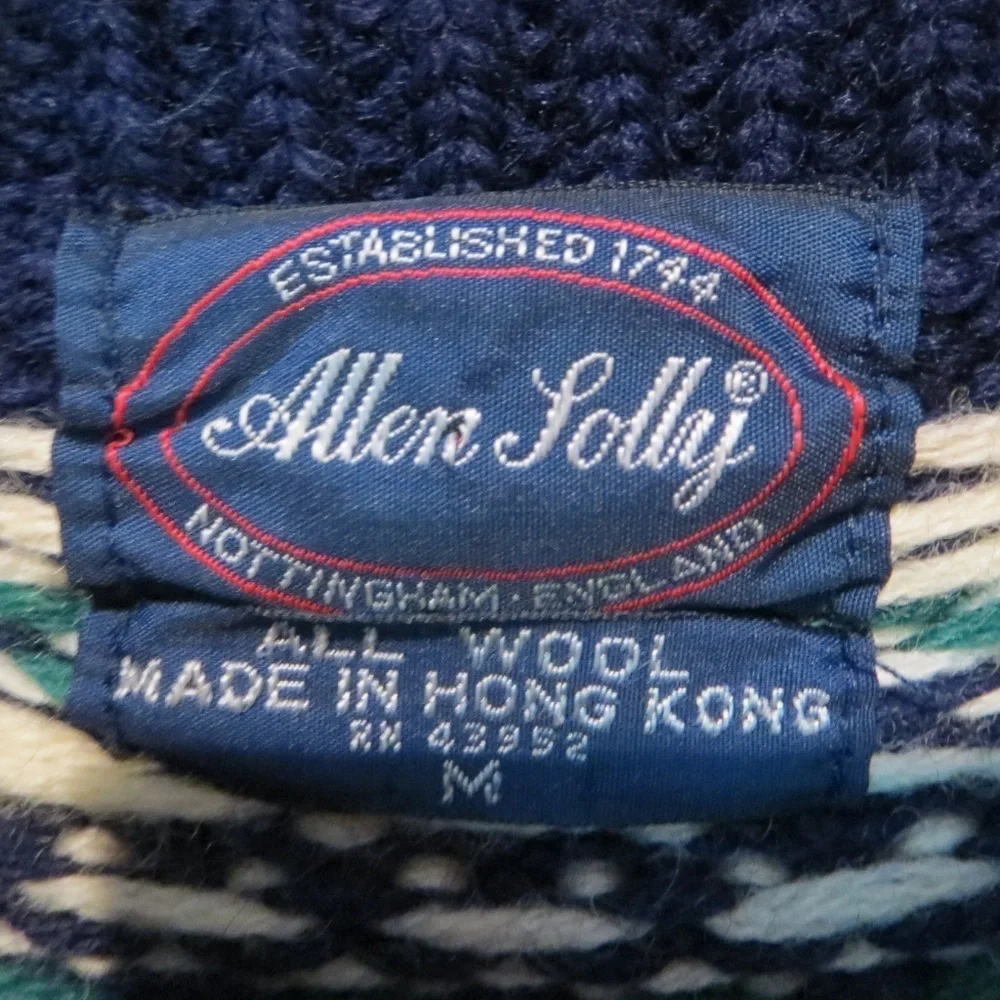 VINTAGE ALLEN SOLLY ENGLAND WOOL NORDIC SWEATER - Picture 7 of 8